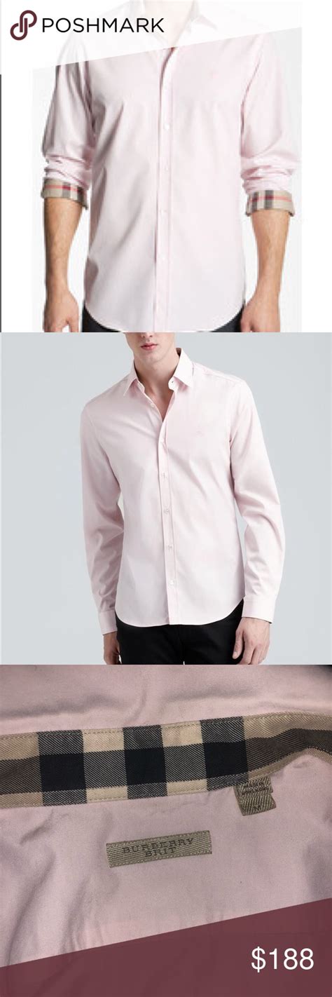 pink burberry button down|burberry button up men's.